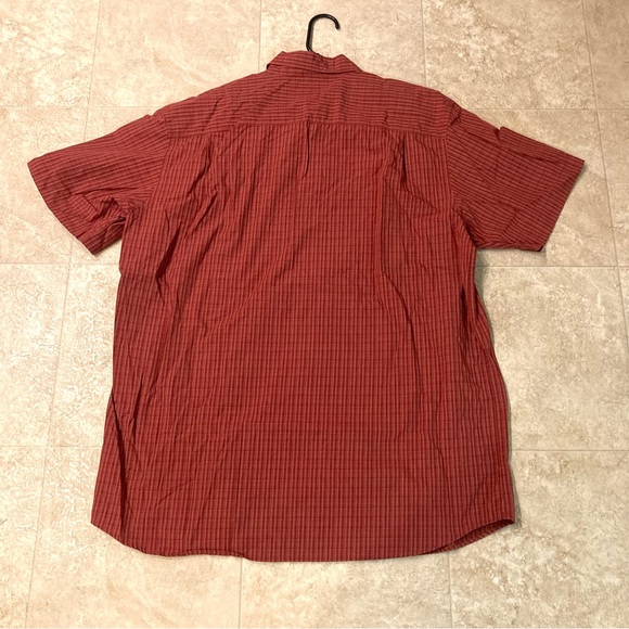 Columbia Men’s Red Orange Stripe Short Sleeve Button Down Casual Shirt Size XXL - Picture 5 of 6